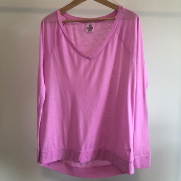 Pink Long Sleeve V-neck